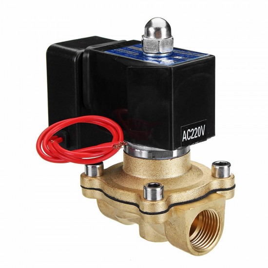 1/2'' AC 220V Brass Electric Solenoid Valve Energy Saving Normally Closed Water Switch Valve