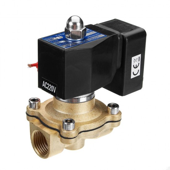 1/2'' AC 220V Brass Electric Solenoid Valve Energy Saving Normally Closed Water Switch Valve