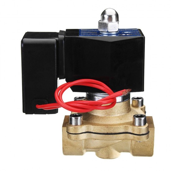 1/2'' AC 220V Brass Electric Solenoid Valve Energy Saving Normally Closed Water Switch Valve