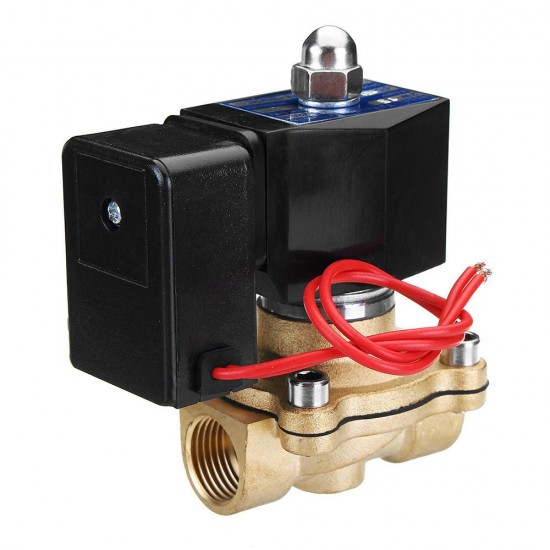 1/2'' AC 220V Brass Electric Solenoid Valve Energy Saving Normally Closed Water Switch Valve