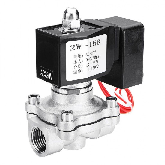 1/2'' AC220V Normally Closed Stainless Steel Energy Saving Electric Solenoid Valve Direct Motion