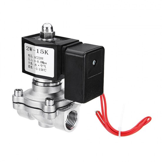 1/2'' AC220V Normally Closed Stainless Steel Energy Saving Electric Solenoid Valve Direct Motion