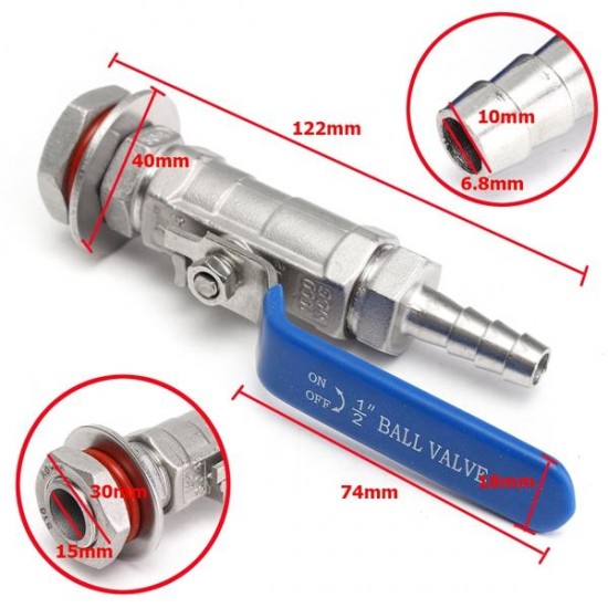 1/2'' Ball Valve 304 Stainless Steel Ball Valve For Home Brew Beer Kettle Pot 1/2'' Ball Valve 304 Stainless Steel Ball Valve For Home Brew Beer Kettle Pot
