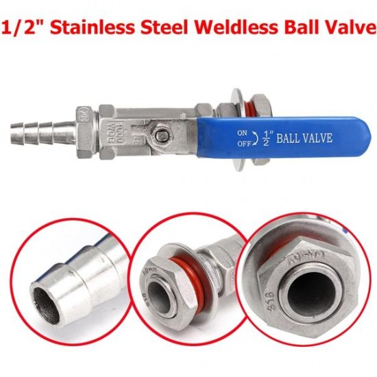 1/2'' Ball Valve 304 Stainless Steel Ball Valve For Home Brew Beer Kettle Pot