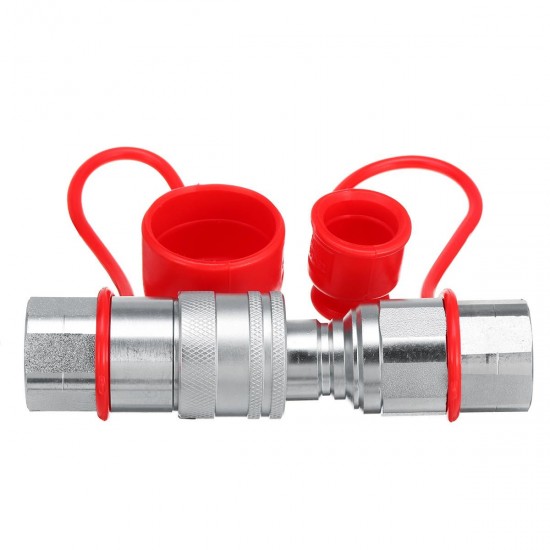 1/2'' NPT Skid Steer Bobcat Flat Face Hydraulic Quick Connect Adapter Coupler Coupling Set 1/2'' NPT Skid Steer Bobcat Flat Face Hydraulic Quick Connect Adapter Coupler Coupling Set