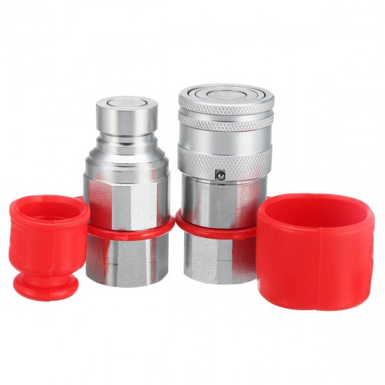 1/2'' NPT Skid Steer Bobcat Flat Face Hydraulic Quick Connect Adapter Coupler Coupling Set