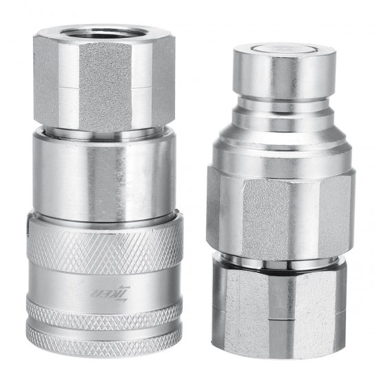 1/2'' NPT Skid Steer Bobcat Flat Face Hydraulic Quick Connect Adapter Coupler Coupling Set 1/2'' NPT Skid Steer Bobcat Flat Face Hydraulic Quick Connect Adapter Coupler Coupling Set