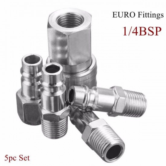 1/4 EURO Air BSP Hose Compressor Tail Airline Fitting Quick Connector Release 1/4 EURO Air BSP Hose Compressor Tail Airline Fitting Quick Connector Release