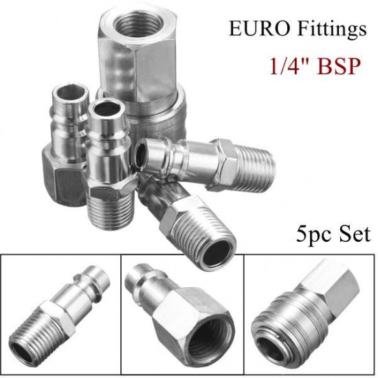1/4 EURO Air BSP Hose Compressor Tail Airline Fitting Quick Connector Release 1/4 EURO Air BSP Hose Compressor Tail Airline Fitting Quick Connector Release