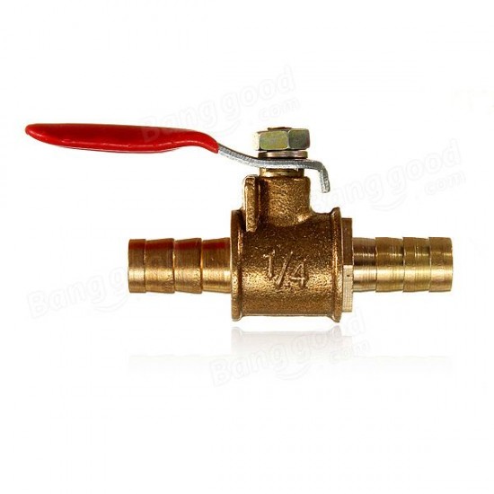 1/4 Inch Brass Barb Ball Valves For 8MM Water Tube