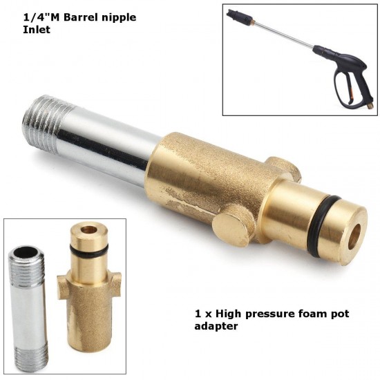 1/4 Inch Male Copper Snow Foam Lance Adapter Pressure Washer Gun Quick Connector