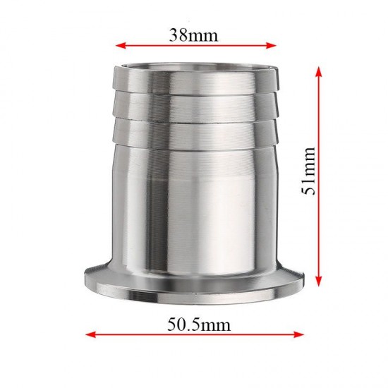 1.5 Inch Tri Clamp to 1.5 Inch Hose Barb 304 Stainless Steel Sanitary Hose Adapter 1.5 Inch Tri Clamp to 1.5 Inch Hose Barb 304 Stainless Steel Sanitary Hose Adapter