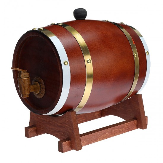 1.5/3L Wood Barrel Oak Brewing Vintage Keg Wines Whiskey Home Storage Holder 1.5/3L Wood Barrel Oak Brewing Vintage Keg Wines Whiskey Home Storage Holder