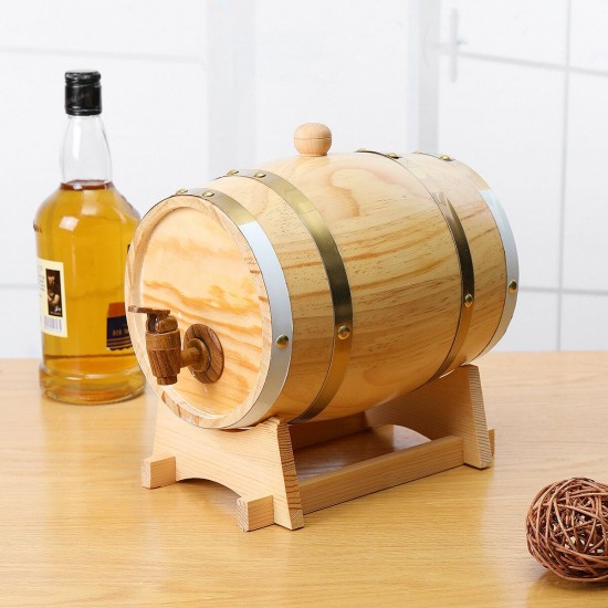 1.5/3L Wood Barrel Oak Brewing Vintage Keg Wines Whiskey Home Storage Holder 1.5/3L Wood Barrel Oak Brewing Vintage Keg Wines Whiskey Home Storage Holder