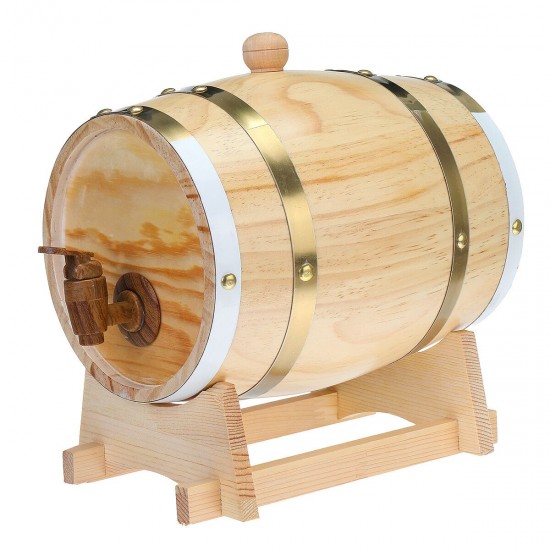 1.5/3L Wood Barrel Oak Brewing Vintage Keg Wines Whiskey Home Storage Holder 1.5/3L Wood Barrel Oak Brewing Vintage Keg Wines Whiskey Home Storage Holder