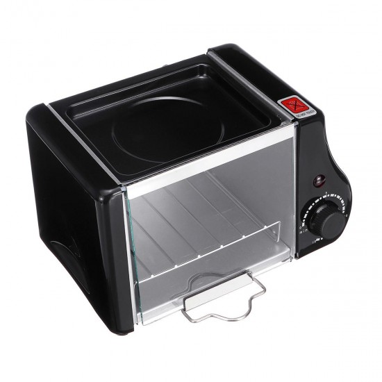 1.5L Electric Mini Oven Toaster Bread Baking Frying Pan Eggs Omelette Kitchen