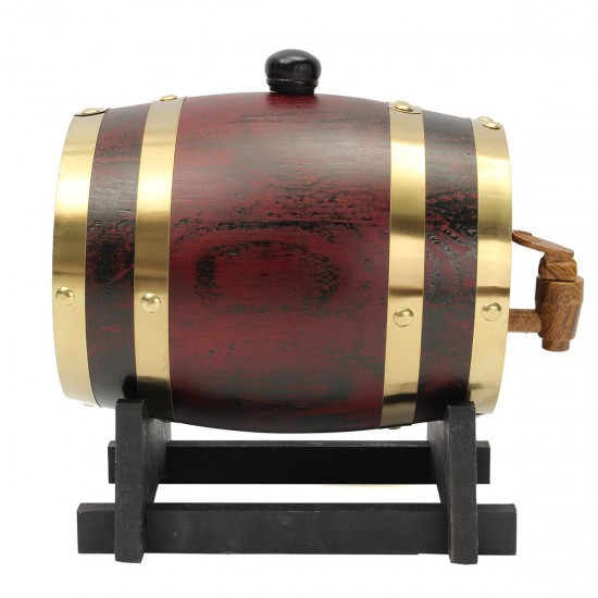1.5L Oak Wine Barrel Wooden Keg with Spigot for Wine Beer Alcohol