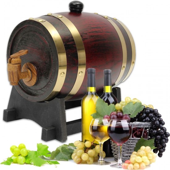 1.5L Oak Wine Barrel Wooden Keg with Spigot for Wine Beer Alcohol 1.5L Oak Wine Barrel Wooden Keg with Spigot for Wine Beer Alcohol