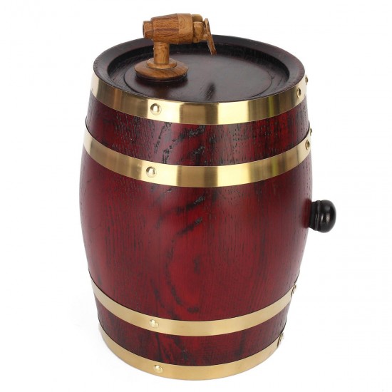 1.5L/3L/5L Wooden Timber Red Wine Oak Barrel Whisky Rum Brewing Keg Container