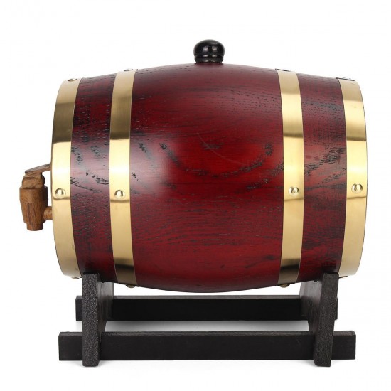 1.5L/3L/5L Wooden Timber Red Wine Oak Barrel Whisky Rum Brewing Keg Container