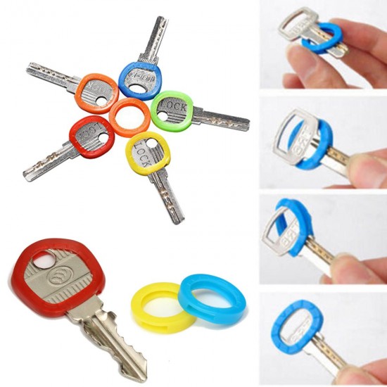 16Pcs Mixed Silicone Keys Ring Hollow Caps Identifier Covers Topper Tags Indicator