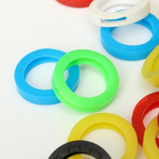 16Pcs Mixed Silicone Keys Ring Hollow Caps Identifier Covers Topper Tags Indicator