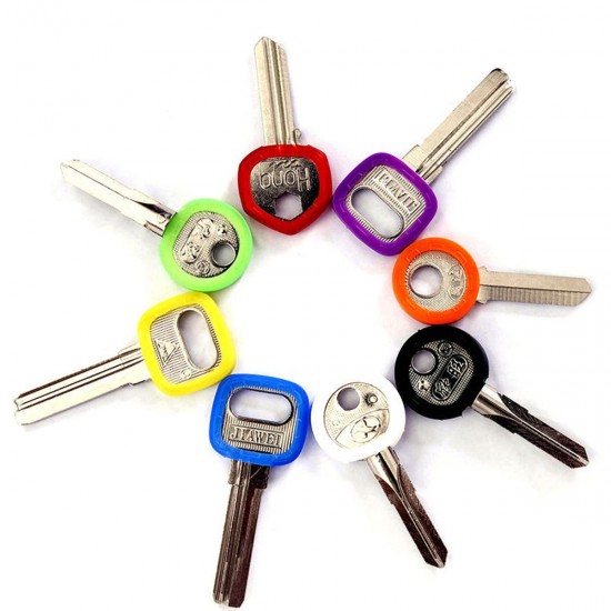 16Pcs Mixed Silicone Keys Ring Hollow Caps Identifier Covers Topper Tags Indicator