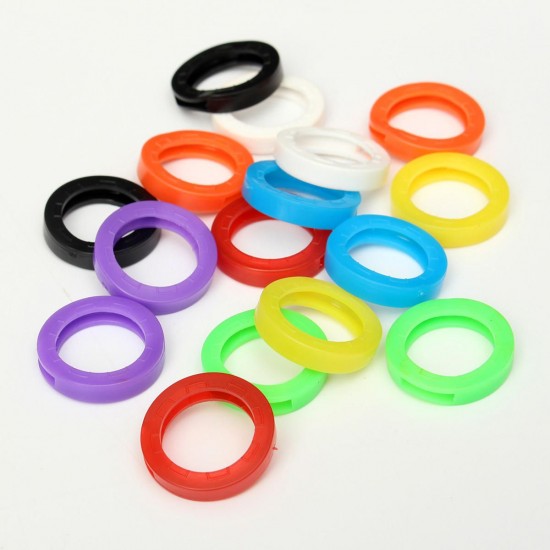 16Pcs Mixed Silicone Keys Ring Hollow Caps Identifier Covers Topper Tags Indicator