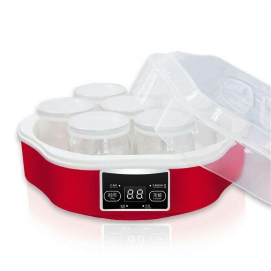 1.7L Yogurt Maker With Timer & 7 Glass Jars Automatic Smart Touch Screen Control Machine