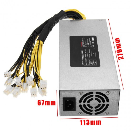 1800W Coin Mining Power Supply 93% For Antminer BTC Miner Machine