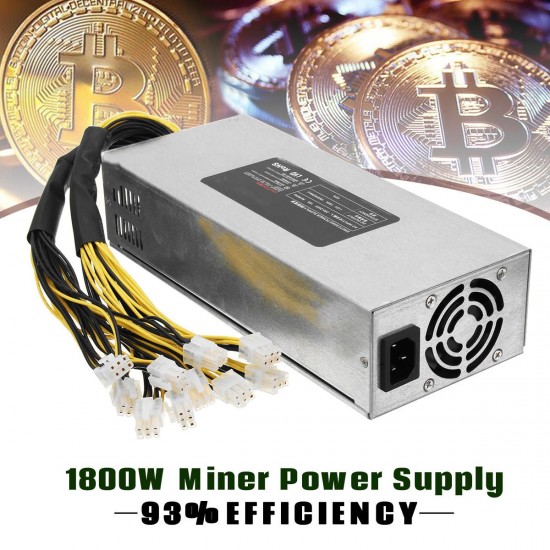 1800W Coin Mining Power Supply 93% For Antminer BTC Miner Machine