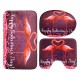 180x180cm Flamingo Valentine's Day Bathroom Shower Curtains Toliet Mat Rug + Hook