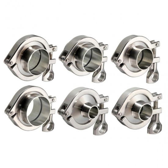19/25/32/38/45/50mm Sanitary Pipe Weld Ferrule Set Gasket Tri Clamp OD 19/25/32/38/45/50mm Sanitary Pipe Weld Ferrule Set Gasket Tri Clamp OD