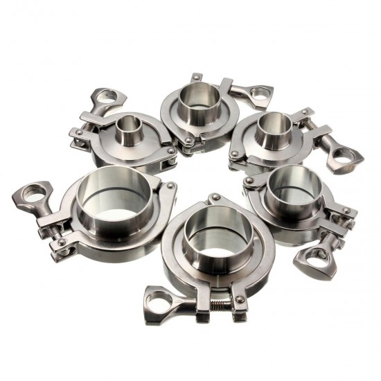 19/25/32/38/45/50mm Sanitary Pipe Weld Ferrule Set Gasket Tri Clamp OD 19/25/32/38/45/50mm Sanitary Pipe Weld Ferrule Set Gasket Tri Clamp OD