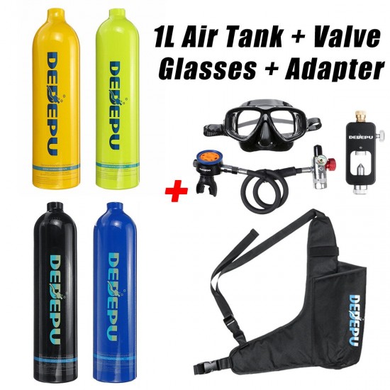 1L MIni Scuba Oxygen Cylinder Air Tank Underwater Breathing Diving Valve Kit Set