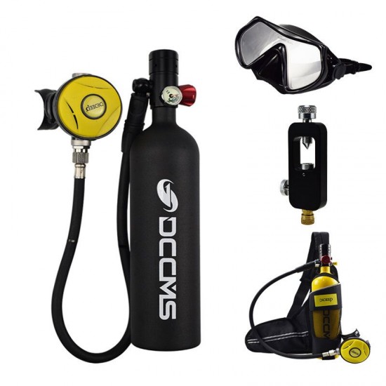 1L Scuba Oxygen Cylinder Air Tank Underwater Breathing Equipment Pump Tool Set Portable