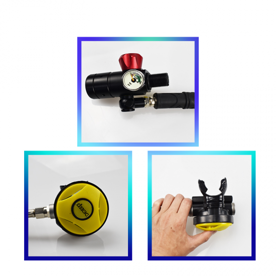 1L Scuba Oxygen Cylinder Air Tank Underwater Breathing Equipment Pump Tool Set Portable 1L Scuba Oxygen Cylinder Air Tank Underwater Breathing Equipment Pump Tool Set Portable