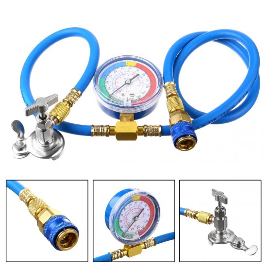 1M Car Van Air Conditioning Universal Charging Hose Pressure Gauge AC R134A