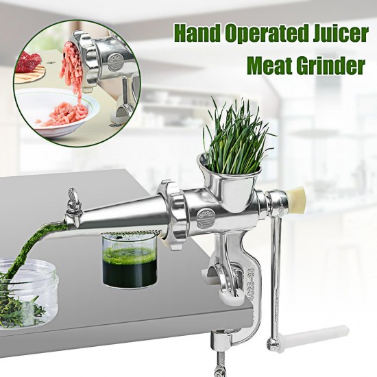 2 In 1 Hand Operated Juicer Presses Food Meat Grinder Meat Fruit Vegetable