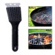 2 In 1 Steel Wire BBQ Barbecue Grill Oven Cleaner Cleaning Brush Metal Scrapers
