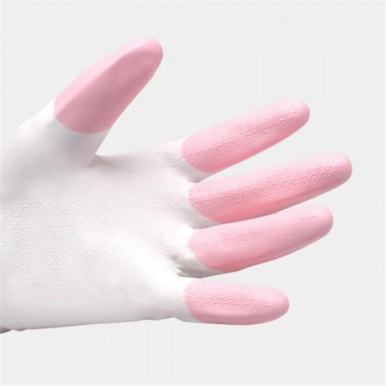 2 Pairs Flocking Clean Gloves Home Washing Laundry Glove For Kitchen Household Antiskid from Xiaomi Youpin 2 Pairs Flocking Clean Gloves Home Washing Laundry Glove For Kitchen Household Antiskid from Xiaomi Youpin