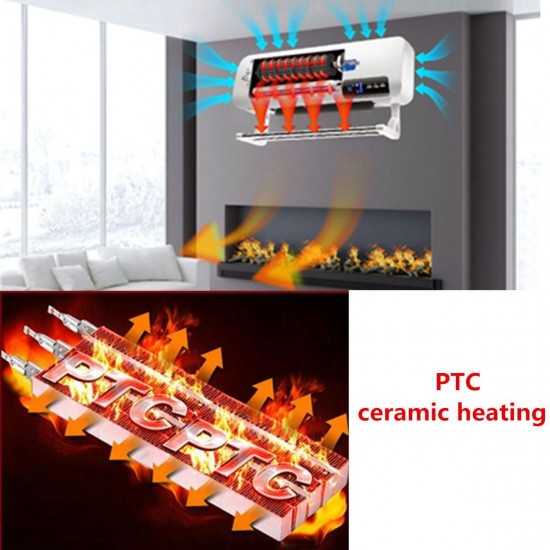 2000W 220V Home Wall Mounted Heater Household Space Electric Air Heating