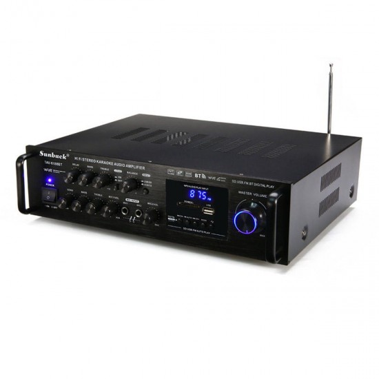 2000W 5CH 110V Bluetooth Amplifier Receiver Mixer Echo System HIFI Mic Home Car