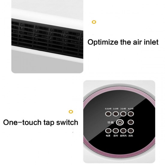 2000W Electric Timing Wall Mounted Heater Space Heating Air Conditioner W/ Remote