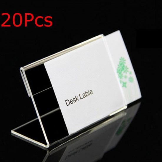 20Pcs 9cmx6cm Acrylic Sign Display Label Price Name Card Tag Holder Stands 20Pcs 9cmx6cm Acrylic Sign Display Label Price Name Card Tag Holder Stands
