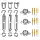 21Pcs Sail Accessories for Triangle or Square Shade Sail Replacement Fitting Tools Kit 21Pcs Sail Accessories for Triangle or Square Shade Sail Replacement Fitting Tools Kit