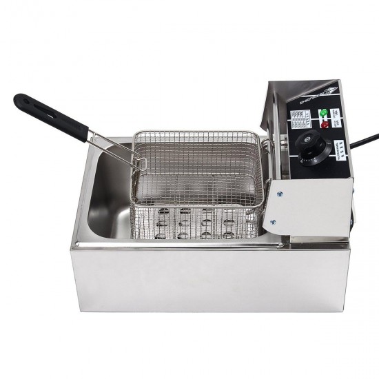220V 2.5KW Electric Deep Fryer 6L Commercial Fry Frying Chip Cooker Basket