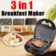 220V 750W 3 in 1 Waffle Sandwich Maker Panini BBQ Grilling Machine Breakfast Maker