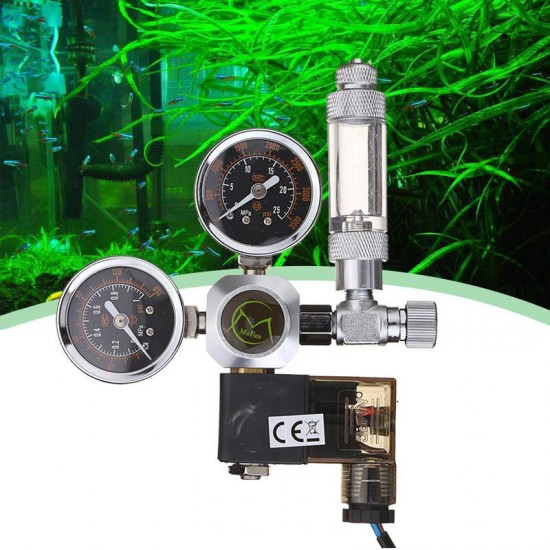 220V Aquarium CO2 Regulators Check Valve Bubble Counter Magnetic Solenoid W21.8