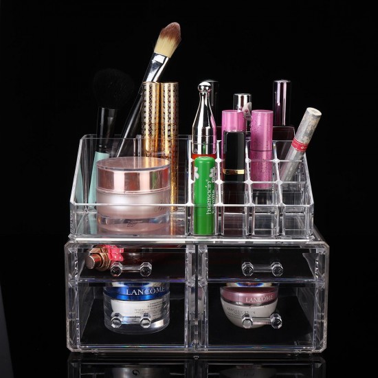 23X30cm Desktop 3-layer Free Combination Drawer Type Transparent Acrylic Cosmetics Makeup Brushes Storage Box Household